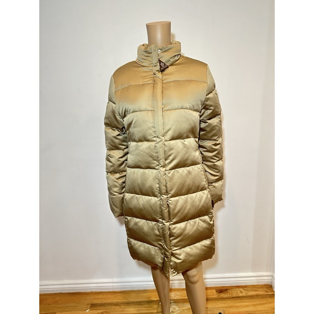 Vintage Moncler Quilted Down Puffer Coat Golden Champagne Size 3 Brand New